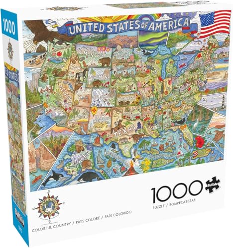 Buffalo Games - Adventure Destinations – Buntes Land – 1000-teiliges Puzzle für Erwachsene, herausforderndes Puzzle, perfekt für Spieleabende – Fertige Größe 26,75 x 19,75 cm von Buffalo Games