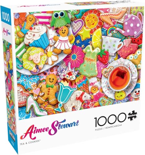 Buffalo Games - Aimee Stewart - Tee und Kekse - 1000-teiliges Puzzle für Erwachsene - Herausforderndes Puzzle perfekt für Spieleabende - Fertige Größe ist 26,75 x 19,75 cm von Buffalo Games