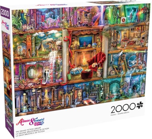 Buffalo Games - Aimee Stewart - The Grand Fiction Library - 2000 Teile Puzzle für Erwachsene - Herausforderndes Puzzle perfekt für Spieleabende - Fertige Größe ist 38,50 x 26,50 cm von Buffalo Games