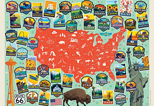Buffalo Games - Anderson Design Group - USA Reiseposter - 2000 Teile Puzzle von Buffalo Games