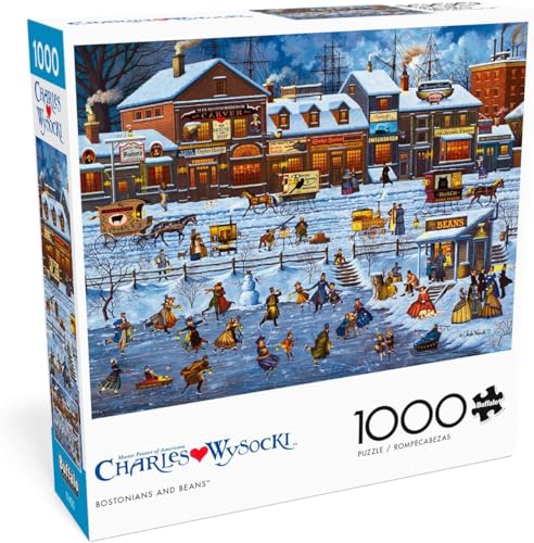 Buffalo Games - Charles Wysocki – Bostonians and Beans – 1000-teiliges Puzzle für Erwachsene, herausforderndes Puzzle, perfekt für Spieleabende – 1000 Teile fertige Größe ist 67 x 50 cm von Buffalo Games