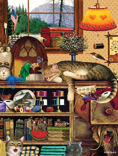 Buffalo Games Charles Wysocki – Garn Duty – 750-teiliges Puzzle für Erwachsene – herausforderndes Puzzle perfekt für Spieleabende – Fertige Größe ist 24,00 x 18,00 cm von Buffalo Games