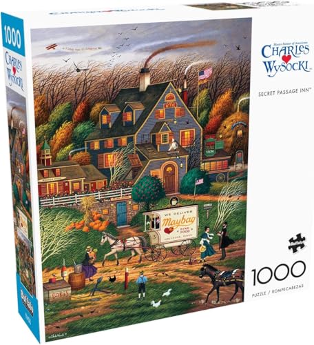 Buffalo Games Charles Wysocki Secret Passage Inn, 1000-teiliges Puzzle für Erwachsene, herausforderndes Puzzle, perfekt für Spieleabende, fertige Größe ist 26,75 x 19,75 cm von Buffalo Games