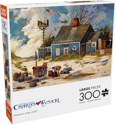 Buffalo Games Charles Wysocki – Truhe der Peddler's Hope – 300-teiliges Puzzle für Erwachsene – herausforderndes Puzzle perfekt für Spieleabende – Fertige Größe ist 21,25 x 15,00 cm von Buffalo Games