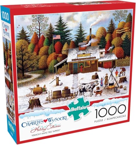Buffalo Games - Charles Wysocki - Vermont Maple Tree Tappers - 1000-teiliges Puzzle für Erwachsene - Herausforderndes Puzzle perfekt für Spieleabende - Fertige Größe ist 26,75 x 19,75 cm von Buffalo Games