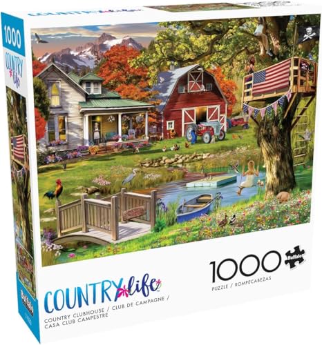Buffalo Games - Country Life - Country Clubhouse - 1000-teiliges Puzzle für Erwachsene, herausforderndes Puzzle, perfekt für Spieleabende - Fertige Größe 26,75 x 19,75 cm von Buffalo Games