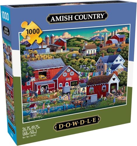 Buffalo Games - Dowdle - Amish Country - 1000-teiliges Puzzle für Erwachsene, herausforderndes Puzzle, perfekt für Spieleabende - Fertige Größe 26,75 x 19,75 von Buffalo Games