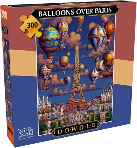Buffalo Games Dowdle – Luftballons über Paris – 300 große Teile Puzzle für Erwachsene, herausforderndes Puzzle, perfekt für Spieleabende – Fertige Größe 21,25 x 15,00 von Buffalo Games