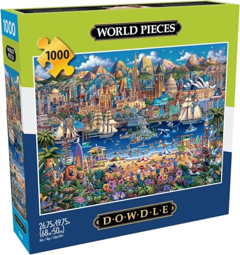 Buffalo Games - Dowdle - World Pieces - 1000-teiliges Puzzle für Erwachsene, herausforderndes Puzzle, perfekt für Spieleabende - Fertige Größe 26,75 x 19,75 von Buffalo Games