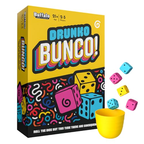 Buffalo Games - Drunko Bunco - Partyspiel für Erwachsene - Würfelrollspaß mit Folgen - ab 21 Jahren von Buffalo Games