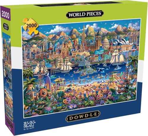 Buffalo Games - Eric Dowdle - Dowdle World Pieces - 2000 Teile Puzzle für Erwachsene - Herausforderndes Puzzle perfekt für Spieleabende - Fertige Größe ist 38,50 x 26,50 von Buffalo Games