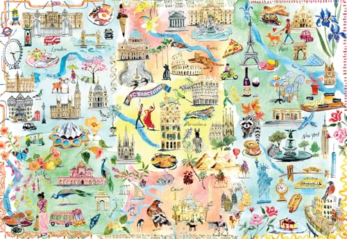 Buffalo Games - Fay Ford - Große Stadtkarte - 2000 Teile Puzzle für Erwachsene - Herausforderndes Puzzle perfekt für Spieleabende - Fertige Größe ist 38,50 x 26,50 von Buffalo Games