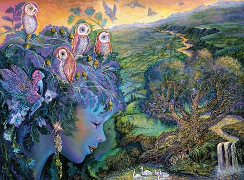 Buffalo Games - Flights of Fantasy - A Parlament of Owls (Glitter Edition) - Puzzle 1000 Teile blau von Buffalo Games