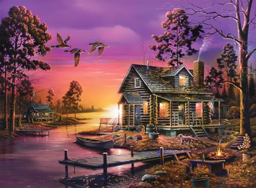 Buffalo Games - Geno Peoples - Lakeside Living - 1000-teiliges Puzzle für Erwachsene herausforderndes Puzzle perfekt für Spieleabende - Fertige Puzzle-Größe ist 26,75 x 19,75 cm von Buffalo Games