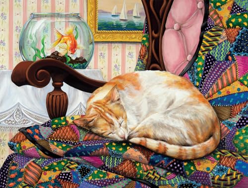 Buffalo Games - Joelle McIntyre - Schlafende Steppkatze - 750-teiliges Puzzle für Erwachsene - Herausforderndes Puzzle perfekt für Spieleabende - Fertige Größe ist 24 x 18 cm Buffalo Games - Joelle McIntyre - Schlafende Steppkatze - 750-teiliges Puzzle für Erwachsene - Herausforderndes Puzzle perfekt für Spieleabende - Fertige Größe ist 24 x 18 cm von Buffalo Games