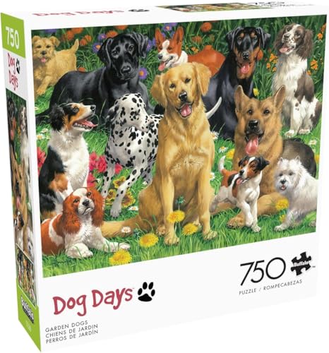 Buffalo Games John Francis – Hundetage – Gartenhunde – 750-teiliges Puzzle für Erwachsene – herausforderndes Puzzle perfekt für Spieleabende – Fertige Größe ist 24,00 x 18,00 cm von Buffalo Games