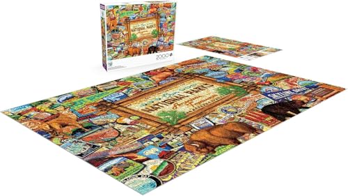 Buffalo Games - Kate Ward Thacker - Our National Parks Collage - 2000 Teile Puzzle für Erwachsene - Herausforderndes Puzzle perfekt für Spieleabende - Fertige Größe ist 38,50 x 26,50 von Buffalo Games