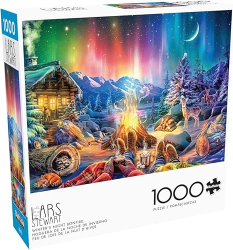 Buffalo Games LARS – Winter's Night Lagerfeuer – 1000-teiliges Puzzle für Erwachsene – herausforderndes Puzzle perfekt für Spieleabende – Fertige Größe ist 26,75 x 19,75 cm von Buffalo Games