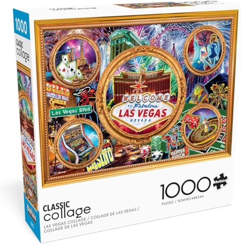 Buffalo Games - Las Vegas Collage - 1000-teiliges Puzzle für Erwachsene, herausforderndes Puzzle, perfekt für Spieleabende - Fertige Größe 26,75 x 19,75 von Buffalo Games