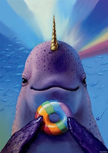 Buffalo Games - Lucia Heffernan - Rainbow Narwhal - 300 große Teile Puzzle für Erwachsene herausforderndes Puzzle perfekt für Spieleabende - Fertige Puzzle-Größe ist 21,25 x 15,00 von Buffalo Games
