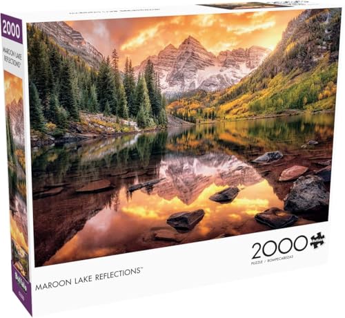 Buffalo Games - Maroon Lake Reflection – 2000-teiliges Puzzle für Erwachsene, herausforderndes Puzzle, perfekt für Spieleabende – 2000 Teile fertige Größe ist 38,50 x 26,50 cm von Buffalo Games