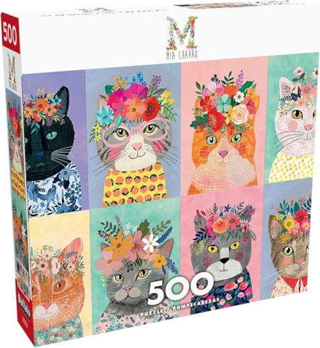 Buffalo Games - Mia Charro - Bunte Katzenkronen - 500-teiliges Puzzle für Erwachsene - Herausforderndes Puzzle perfekt für Spieleabende - Fertige Größe ist 21,25 x 15,00 cm von Buffalo Games