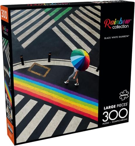 Buffalo Games - Schwarz-weißer Regenbogen - 300 große Teile Puzzle für Erwachsene herausforderndes Puzzle perfekt für Spieleabende - 300 große Teile fertige Puzzle-Größe ist 21,25 x 15,00 cm von Buffalo Games