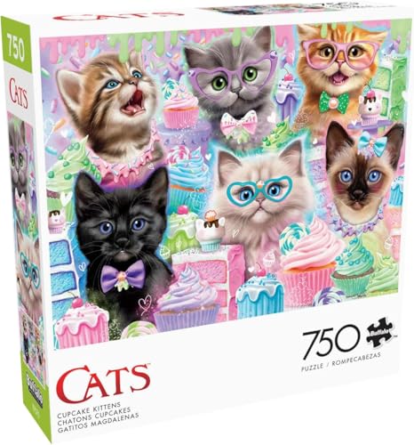 Buffalo Games - Sheena Pike - Cupcake Kittens - 750 Teile Puzzle für Erwachsene - Herausforderndes Puzzle perfekt für Spieleabende - Fertige Größe ist 24,00 x 18,00 cm von Buffalo Games