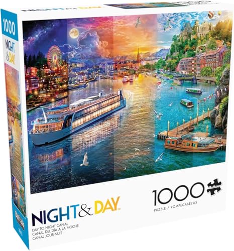 Buffalo Games - Tag zu Nacht Kanal - 1000 Teile Puzzle für Erwachsene herausforderndes Puzzle perfekt für Spielabende - Fertige Größe 26,75 x 19,75 von Buffalo Games