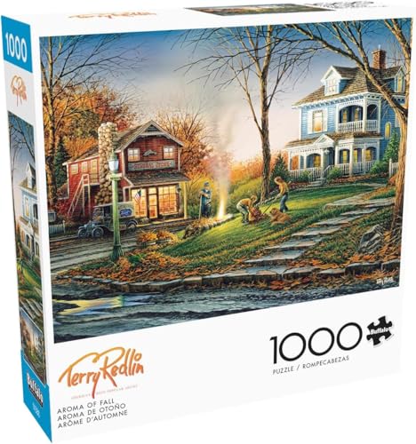 Buffalo Games Terry Redlin – Aroma des Herbstes – 1000-teiliges Holzpuzzle für Erwachsene, Herausforderndes Puzzle, Perfekt für Spieleabende, Fertige Puzzle-Größe 26,75 x 19,75 cm von Buffalo Games