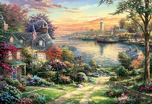 Ceaco - Silver Select - Thomas Kinkade - New England Harbor - 2000 Teile Puzzle für Erwachsene - Herausforderndes Puzzle perfekt für Spieleabende - Fertige Größe ist 38,50 x 26,50 Ceaco - Silver Select - Thomas Kinkade - New England Harbor - 2000 Teile Puzzle für Erwachsene - Herausforderndes Puzzle perfekt für Spieleabende - Fertige Größe ist 38,50 x 26,50 von Buffalo Games