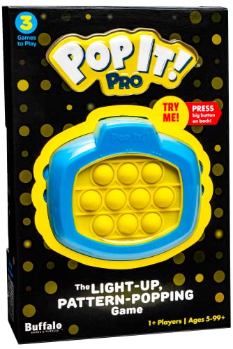 Pop It! PRO - Das Blasenexplodierende Set im Muster, beleuchtet von Buffalo Games