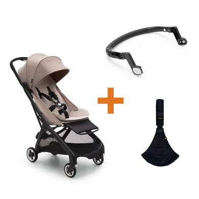 bugaboo Buggy Butterfly complete Desert Taupe Set inklusive Bauchbügel und Wildride Kindertrage Black von Bugaboo
