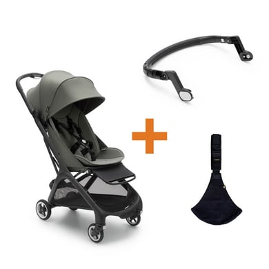 bugaboo Buggy Butterfly complete Forest Green Set inklusive Bauchbügel und Wildride Kindertrage Black von Bugaboo