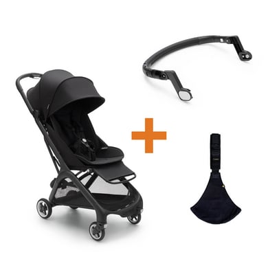 bugaboo Buggy Butterfly complete Midnight Black Set inklusive Bauchbügel und Wildride Kindertrage Black von Bugaboo