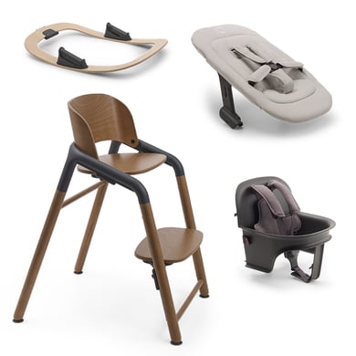 bugaboo Hochstuhl Giraffe Basis Warm Wood/Grey mit Wippengestell, Neugeborenenset und Babyset Giraffe bugaboo Hochstuhl Giraffe Basis Warm Wood/Grey mit Wippengestell, Neugeborenenset und Babyset Giraffe von Bugaboo