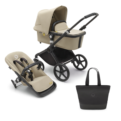 bugaboo Kinderwagen Set Fox Cub mit Liegeaufsatz und Sitz Black/Desert Beige inklusive Wickeltasche bugaboo Kinderwagen Set Fox Cub mit Liegeaufsatz und Sitz Black/Desert Beige inklusive Wickeltasche von Bugaboo