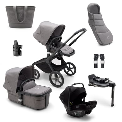 bugaboo Kombikinderwagen Fox 5 Starter Set Black/Grey Melange von Bugaboo