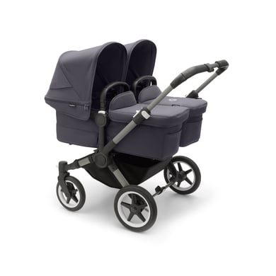 bugaboo Zwillingswagen Donkey 5 Twin Complete Graphite/Stormy Blue Inklusive Gratis Erweiterungsset von Bugaboo