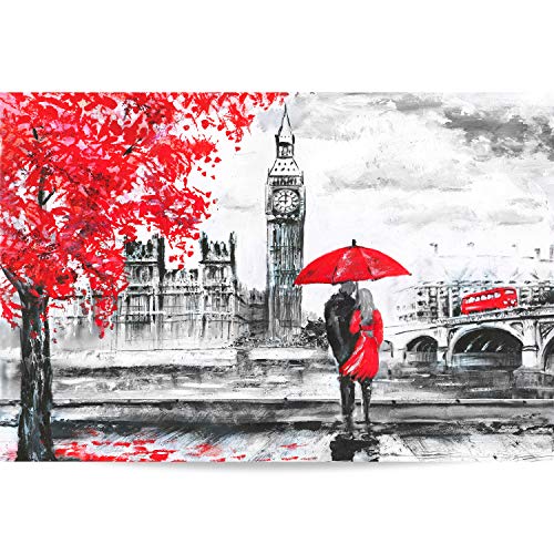 Buhoet Puzzle 1000 Teile Treeside Red Umbrella Paar Puzzle Erwachsene DIY Kit Holzspielzeug Unique Gift Home Decor von Buhoet