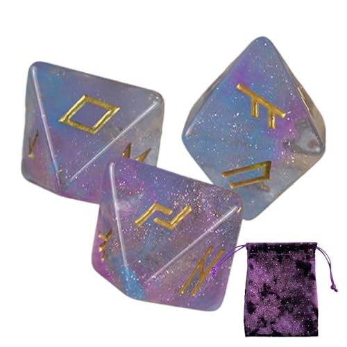 Buhygn Astrologie-Würfel, 8-seitige Harzwürfel für Wahrsagungsspiel, Runen-Wahrsagungswürfel, Astrologie-Würfel, Polyedrisches Würfel-Set mit Kordelzugbeutel für Tischspiele Buhygn Astrologie-Würfel, 8-seitige Harzwürfel für Wahrsagungsspiel, Runen-Wahrsagungswürfel, Astrologie-Würfel, Polyedrisches Würfel-Set mit Kordelzugbeutel für Tischspiele von Buhygn