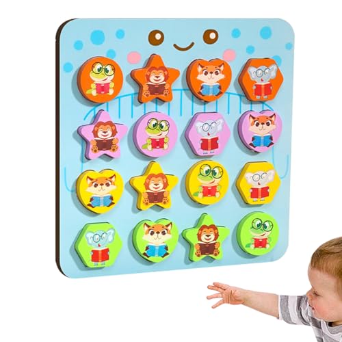 Buhygn Hölzerne Formpassungs-Brettspielblöcke, Form-Arrangement-Spiel, Hölzerne Bausteine ​​Set, Bildungsfarbanpassung, Tragbar Und Sicher, Farbenfroh, Für Kinder Im Alter Von 4 Bis 6 Jahren von Buhygn