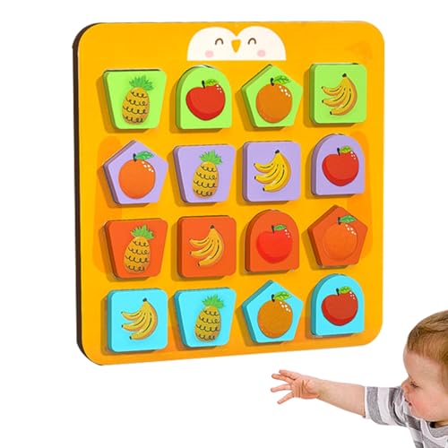 Buhygn Hölzerne Formpassungs-Brettspielblöcke, Form-Arrangement-Spiel, Hölzerne Bausteine ​​Set, Bildungsfarbanpassung, Tragbar Und Sicher, Farbenfroh, Für Kinder Im Alter Von 4 Bis 6 Jahren von Buhygn