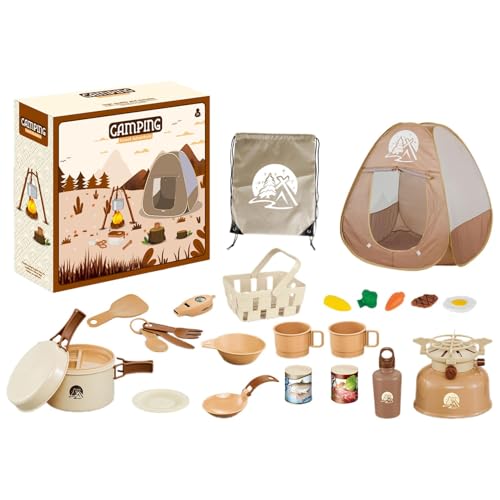 Buhygn Kinderspiel-Campingset, Outdoor-Campingspielzeug, Rollenspiel Campingzelt Lagerfeuerspielzeug, Sichere, gefälschte Picknickutensilien, tragbare Aufbewahrung, Spielzeugset für Lagerfeuer im Buhygn Kinderspiel-Campingset, Outdoor-Campingspielzeug, Rollenspiel Campingzelt Lagerfeuerspielzeug, Sichere, gefälschte Picknickutensilien, tragbare Aufbewahrung, Spielzeugset für Lagerfeuer im von Buhygn