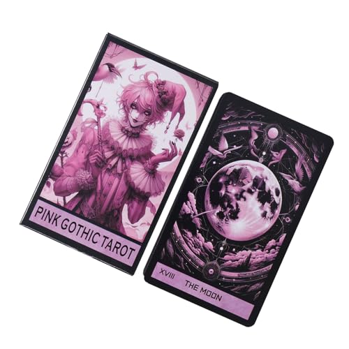 Buhygn Pink Gothic Tarot, Tarot Oracle-Karten, Zukünftige Vorhersagebereiche, Tragbare Und Bequeme, Hochwertige Handwerkskunst, 10,5x6,3 cm, Für Die Zukunft, Frühere Einblicke von Buhygn