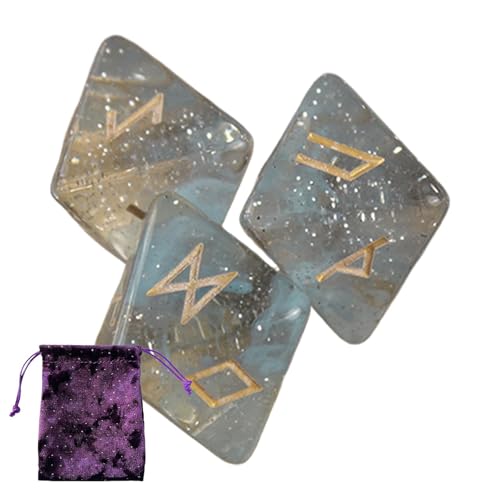 Buhygn Runen-Würfel-Set, 8-seitige Harzwürfel für Wahrsagungsspiel, Runen-Wahrsagungswürfel, Astrologie-Würfel, Polyedrisches Würfel-Set mit Kordelzugbeutel für Tischspiele Buhygn Runen-Würfel-Set, 8-seitige Harzwürfel für Wahrsagungsspiel, Runen-Wahrsagungswürfel, Astrologie-Würfel, Polyedrisches Würfel-Set mit Kordelzugbeutel für Tischspiele von Buhygn