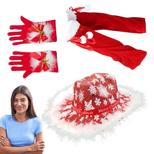 Buhygn Weihnachtskostüme für Mädchen, Weihnachtsmann-Cowgirl-Kostüm, rotes Weihnachtsmann-Zubehör, Weihnachts-Cosplay-Set, Verkleidungsset für Bühnenauftritte, Urlaubspartys Buhygn Weihnachtskostüme für Mädchen, Weihnachtsmann-Cowgirl-Kostüm, rotes Weihnachtsmann-Zubehör, Weihnachts-Cosplay-Set, Verkleidungsset für Bühnenauftritte, Urlaubspartys von Buhygn
