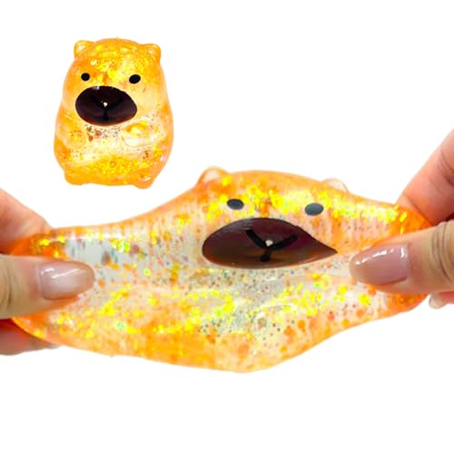 Capybaras Squeeze -Spielzeug, Matschiges Tierspielzeug, Beruhigendes Zappelspielzeug Mit Tragbarem Und Leichten, Glitzernden Pailletten -Design, 5,5x5x7,5 Cm, Für Erwachsene, Kinder, Familie, Angst, S von Buhygn