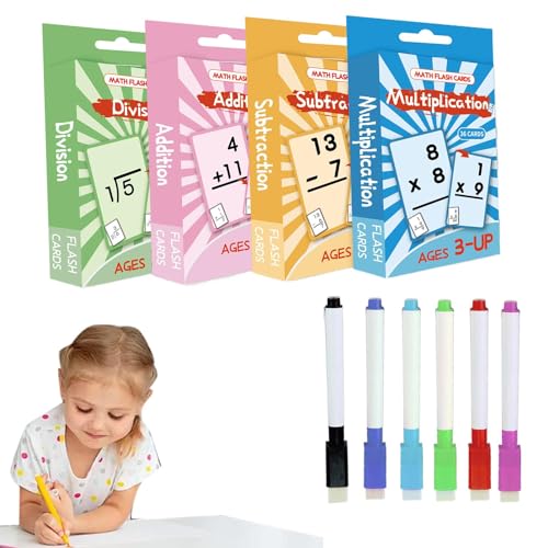 Multiplikationskarten, 144 Mathematik-Lernkarten, Mathematik-Praxiskarten, einfach zu organisieren, lehrreich, 7,6 x 11,7 cm, 144 Lernkarten x 6 Radierstifte für Kinder Multiplikationskarten, 144 Mathematik-Lernkarten, Mathematik-Praxiskarten, einfach zu organisieren, lehrreich, 7,6 x 11,7 cm, 144 Lernkarten x 6 Radierstifte für Kinder von Buhygn