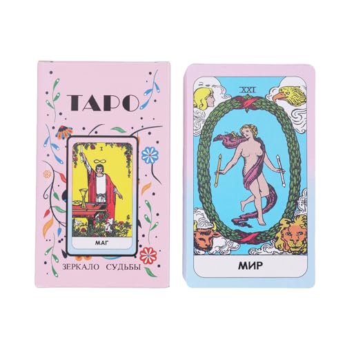 Tarot -Karte, Anfänger -Tarotkarten, Familienbrettspiele Mit Wiederverwendbarem Und Vielseitigem, Leichtem Tragbarem, 10,3 X 6 Cm, Für Erwachsene, Frauen, Männer, Studenten, Jugendliche, Freunde, Ko von Buhygn